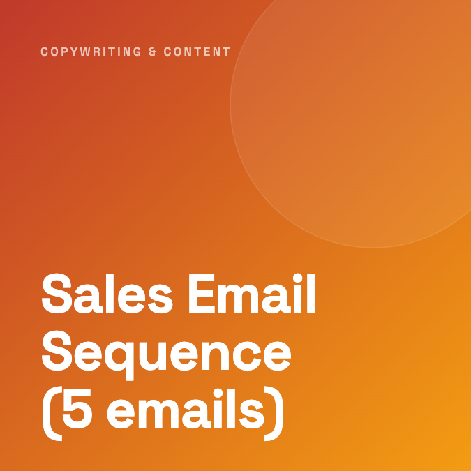 Sales Email Sequence (5 emails)